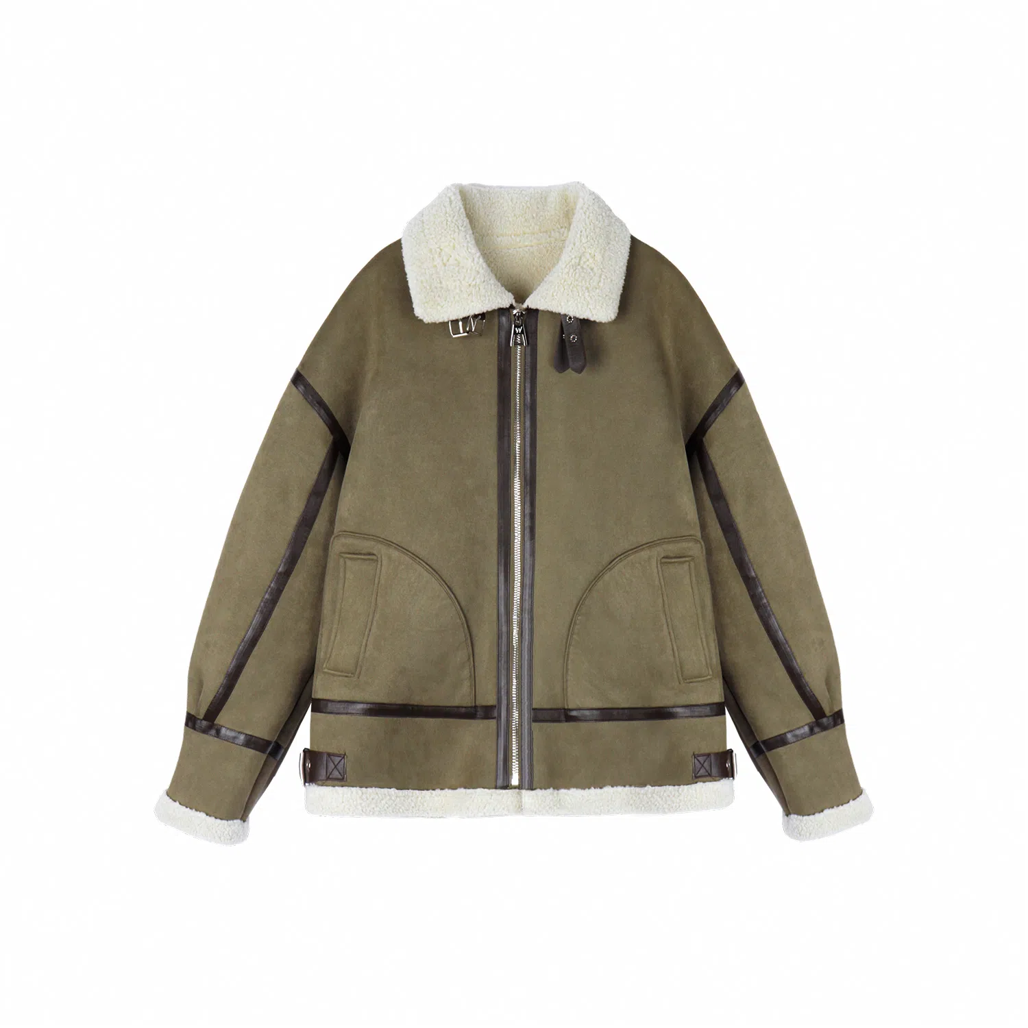 WILD LEADER Suede Jacket Khaki