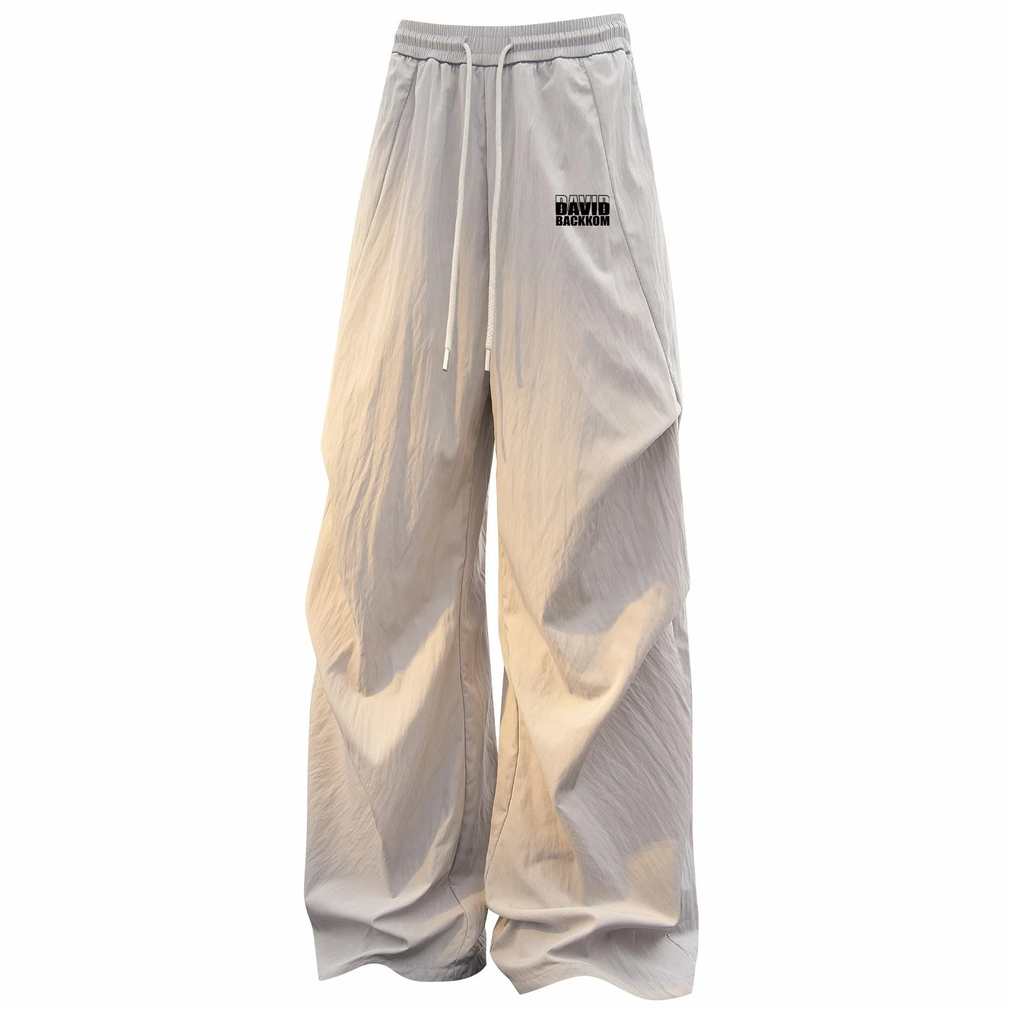 大卫贝肯 宽松简约纯色系带休闲裤 男女同款