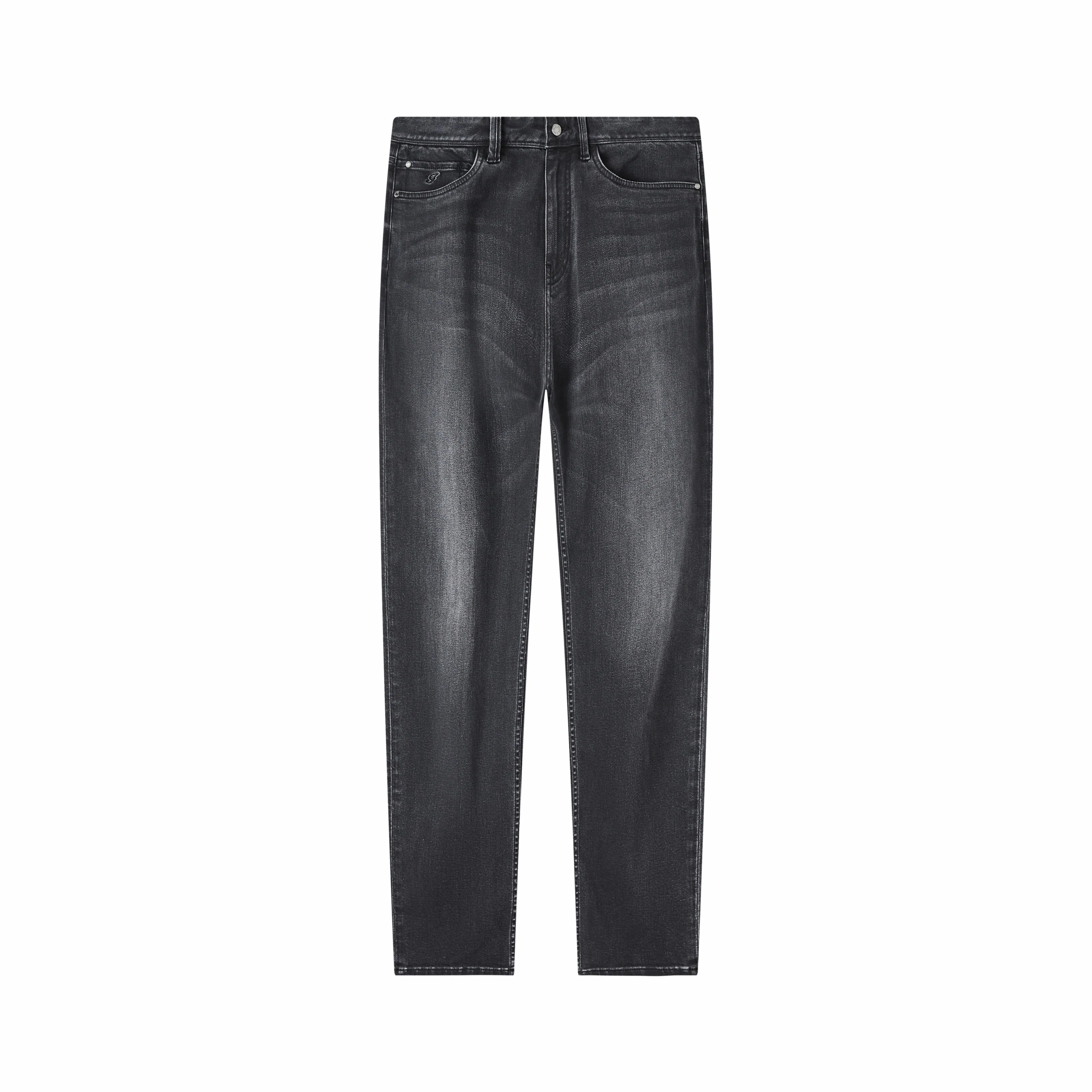 九牧王男裤专家 标准直筒商务休闲高弹牛仔裤 男款