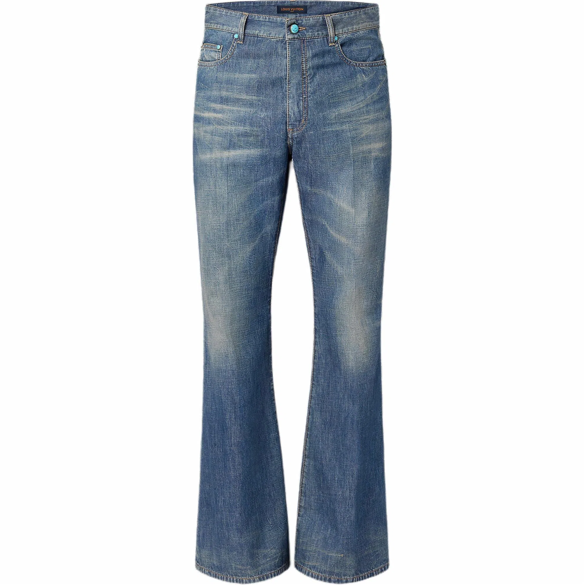 Louis Vuitton FW24 Mid-Rise Flare Jeans Blue