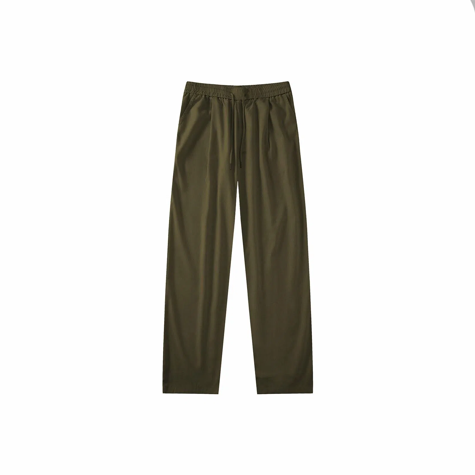 我是大卫 单掐褶松紧腰直筒裤慵懒风设计感宽松百搭休闲裤 男女同款