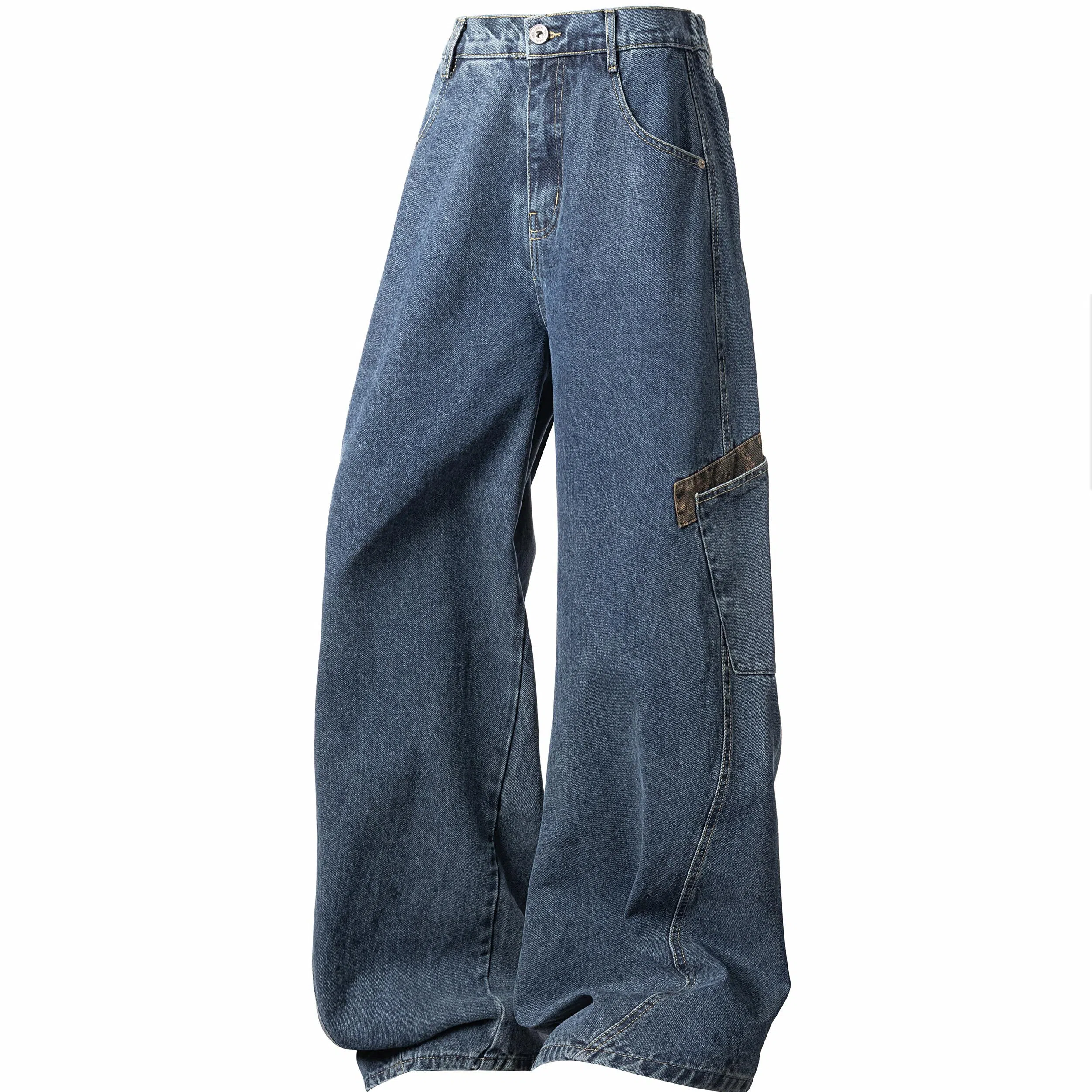 FUERZA Wide Leg Jeans Deep Blue