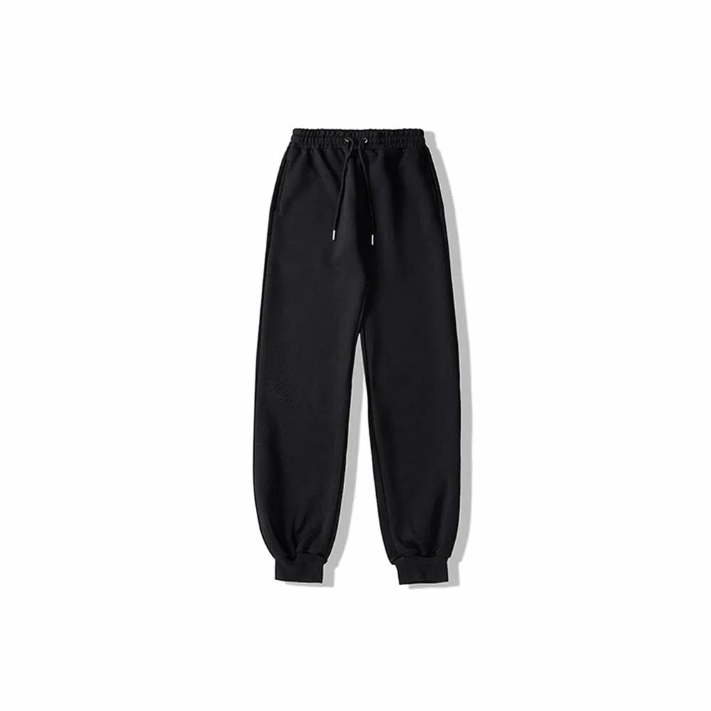 我是大卫 纯色跑步比赛健身运动风休闲宽松束脚休闲裤 男女同款