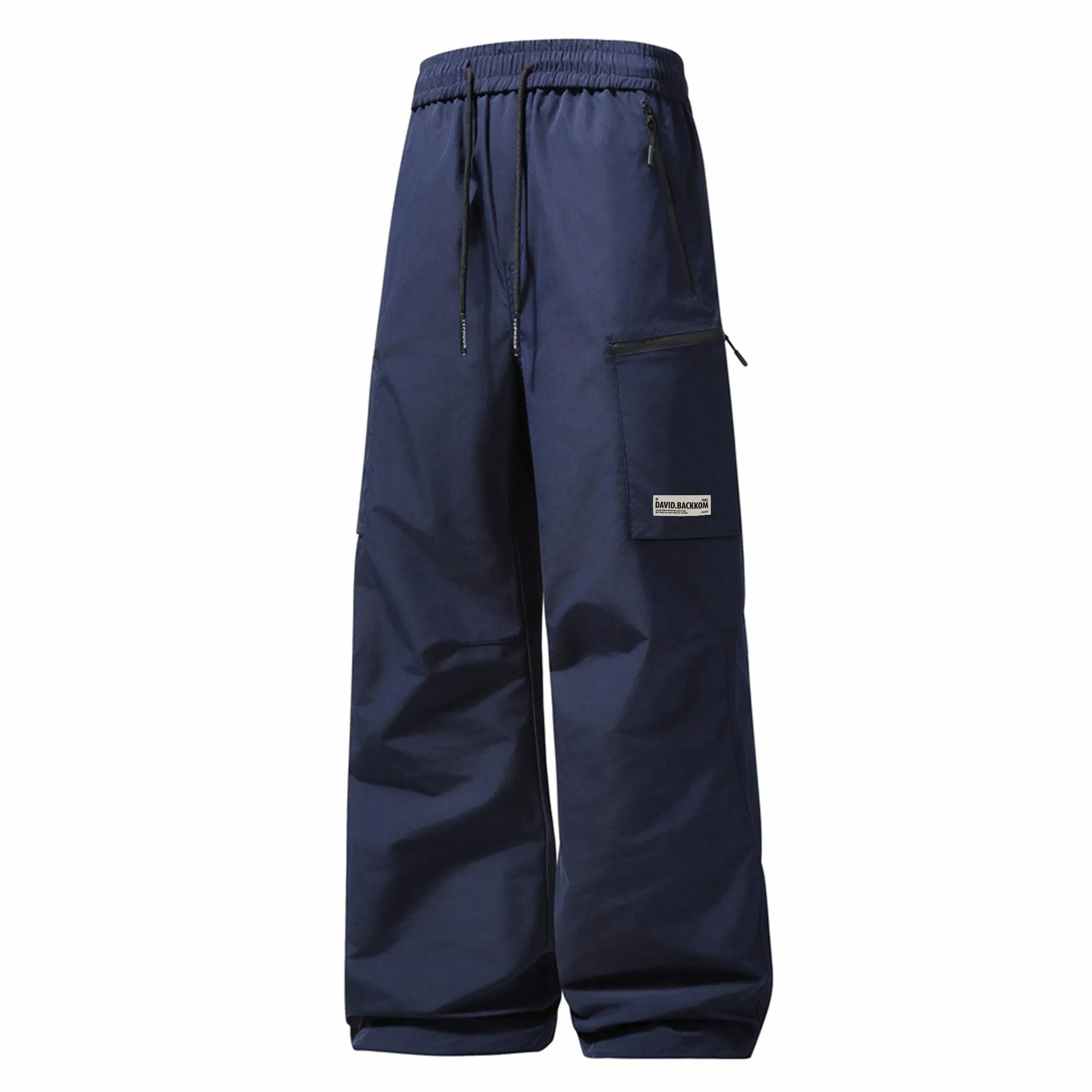 大卫贝肯 美式复古简约纯色百搭宽松舒适户外出行防风防水休闲工装裤 男女同款 黑色