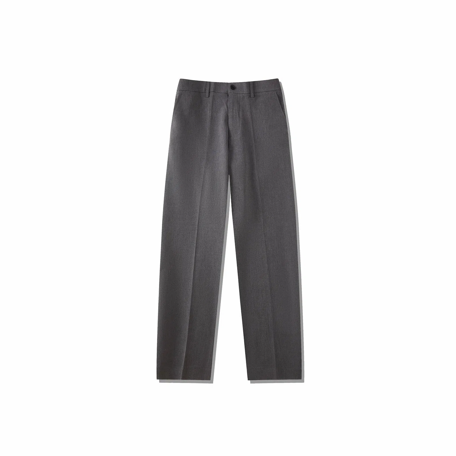 我是大卫 小开叉垂坠感宽松百搭纯色直筒小众设计感休闲裤 男女同款