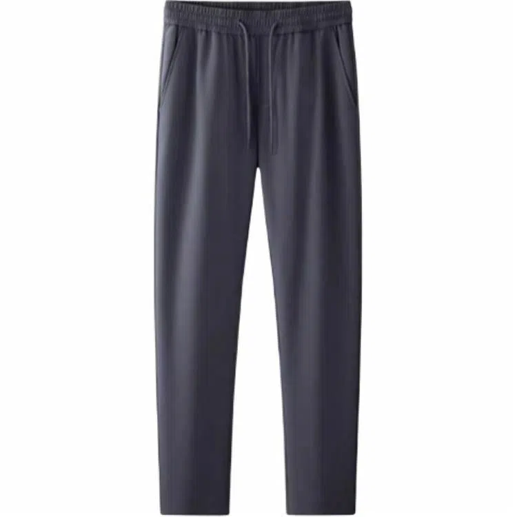 鸭鸭 外穿抽绳设计休闲直筒加绒加厚羽绒裤 男款