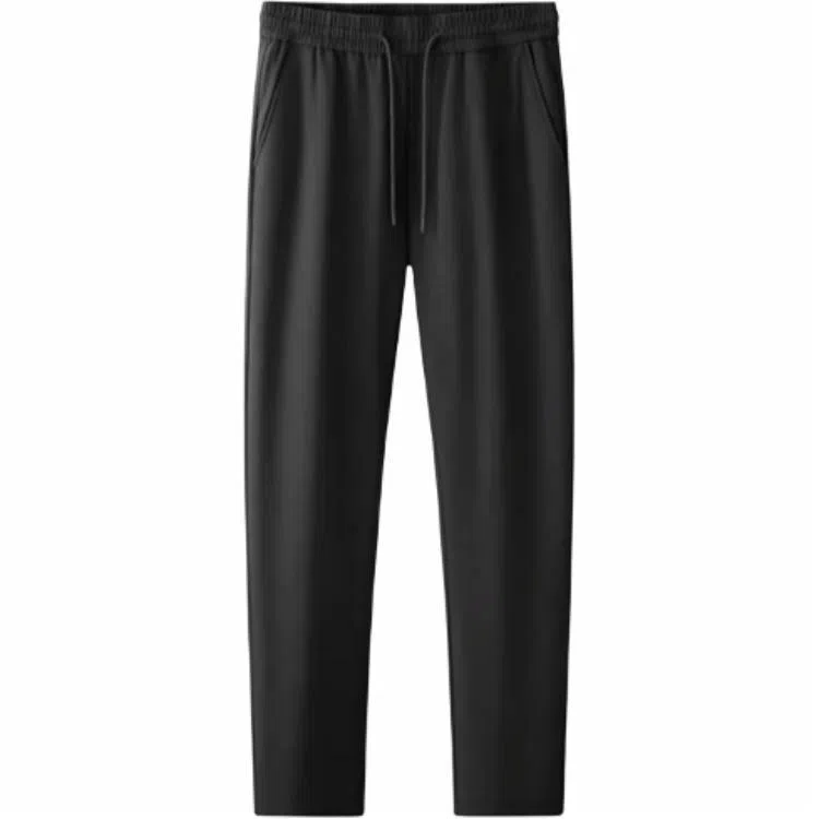 鸭鸭 外穿抽绳设计休闲直筒加绒加厚羽绒裤 男款