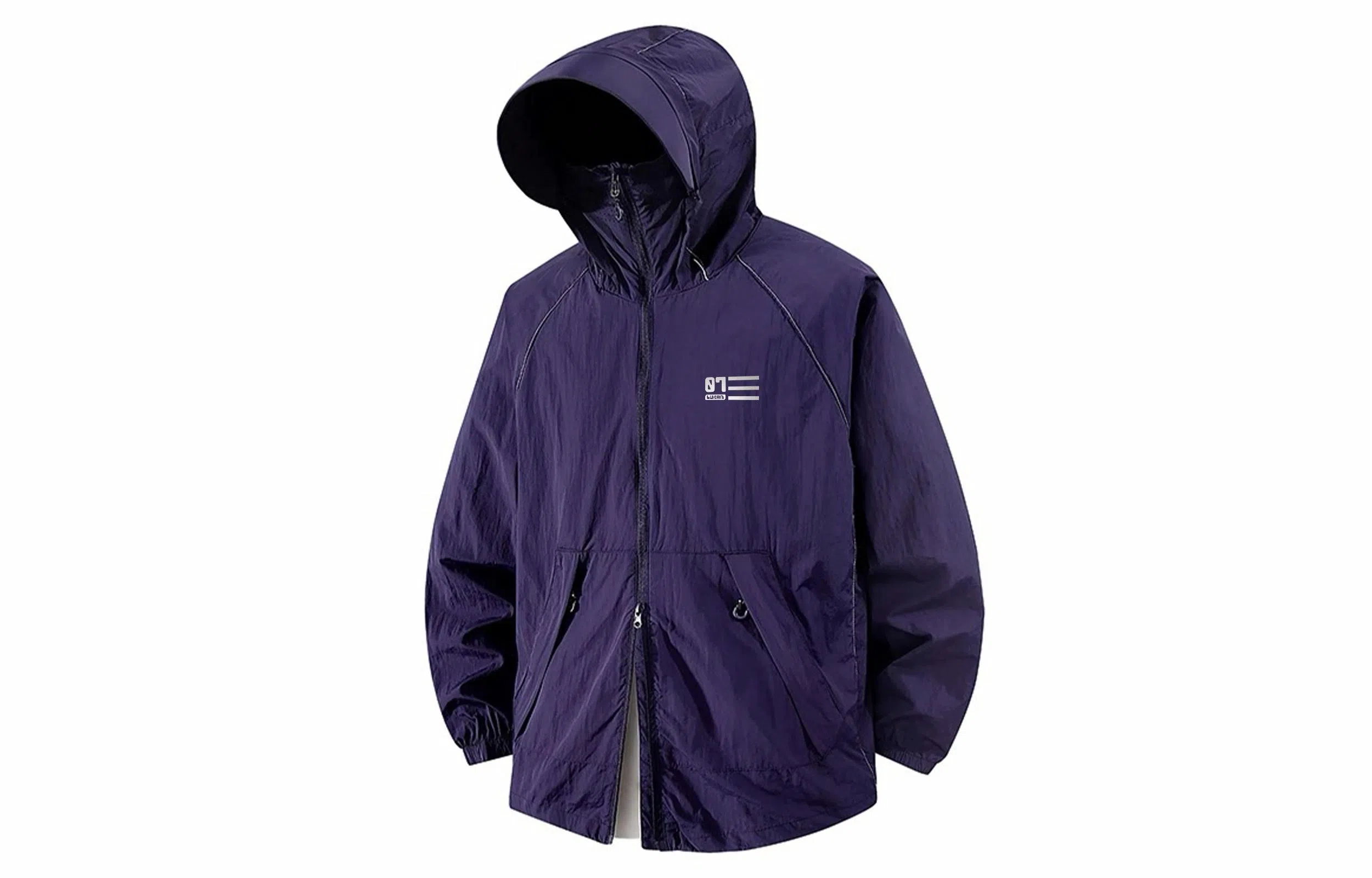 王者荣耀 鲁班七号星空梦想款户外纯色薄款透气速干纯色反光银拉链帽檐宽松连帽休闲防晒服 男女同款