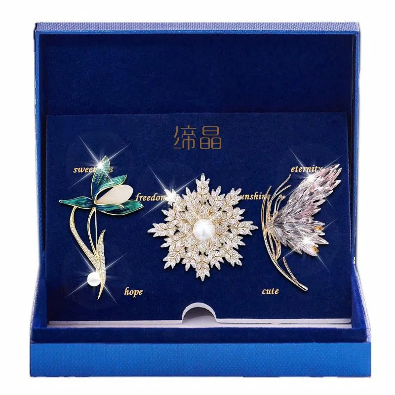 缔晶 轻奢时尚精致闪耀 优雅气质日常通勤百搭衣服防走光 合金 胸针 女款