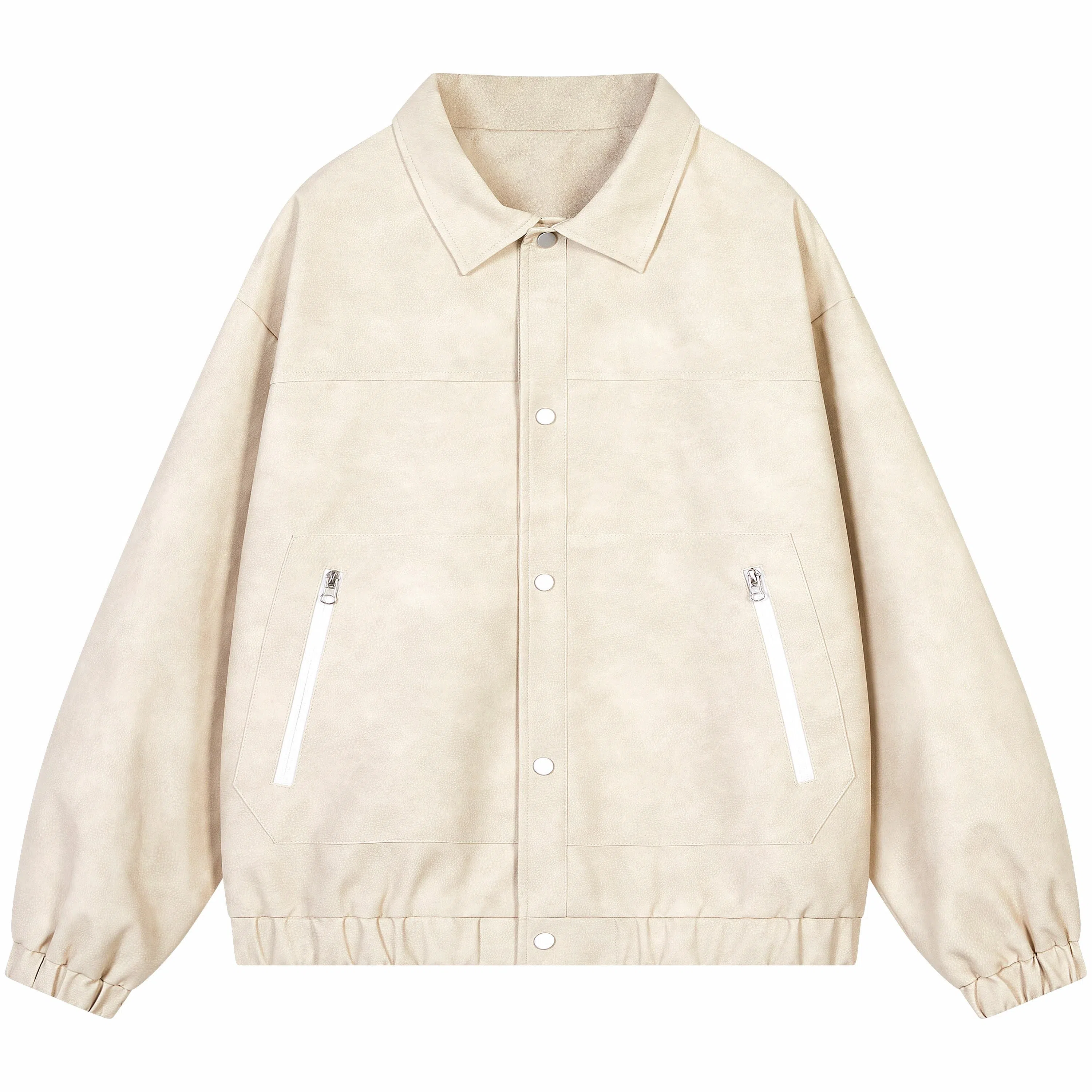 帕丁顿熊 简约字母美式街头复古设计扎染夹克宽松休闲防风防水翻领单排扣皮衣 男女同款