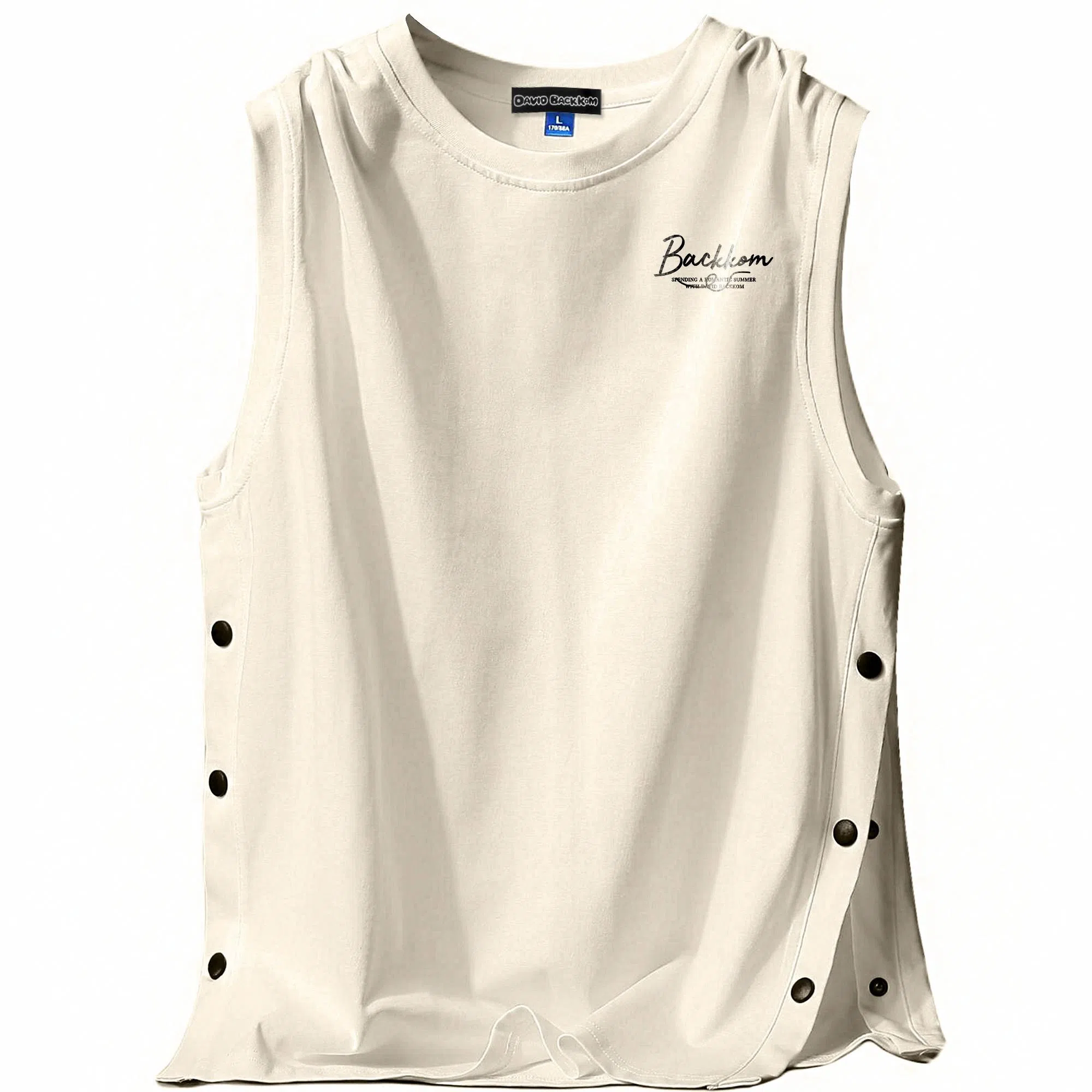 大卫贝肯 美式高街潮流百搭原创字母印花宽松设计运动无袖背心 男女同款