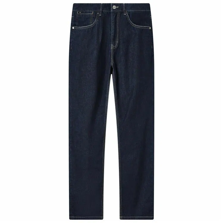 九牧王男裤专家 轻盈舒适透气速干修饰腿型中腰设计牛仔裤 男款 深蓝