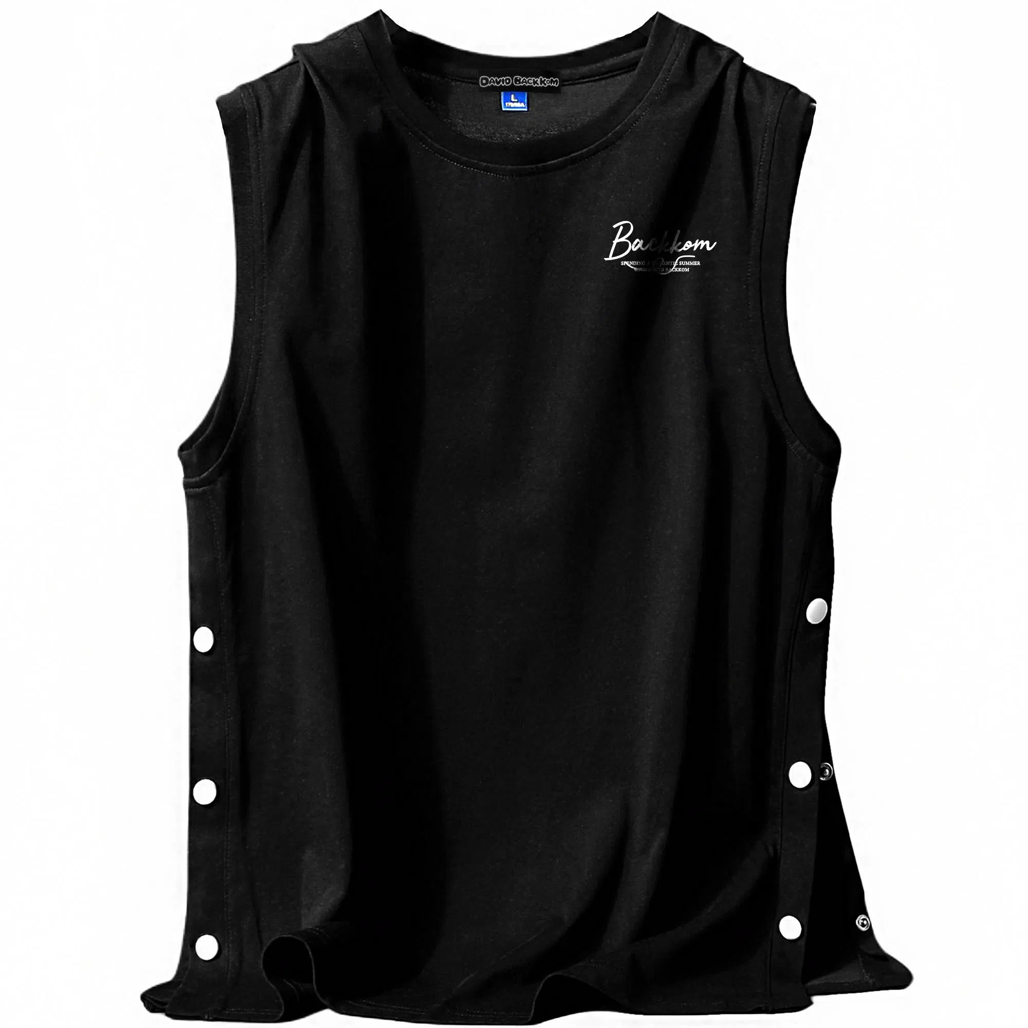 大卫贝肯 美式高街潮流百搭原创字母印花宽松设计运动无袖背心 男女同款