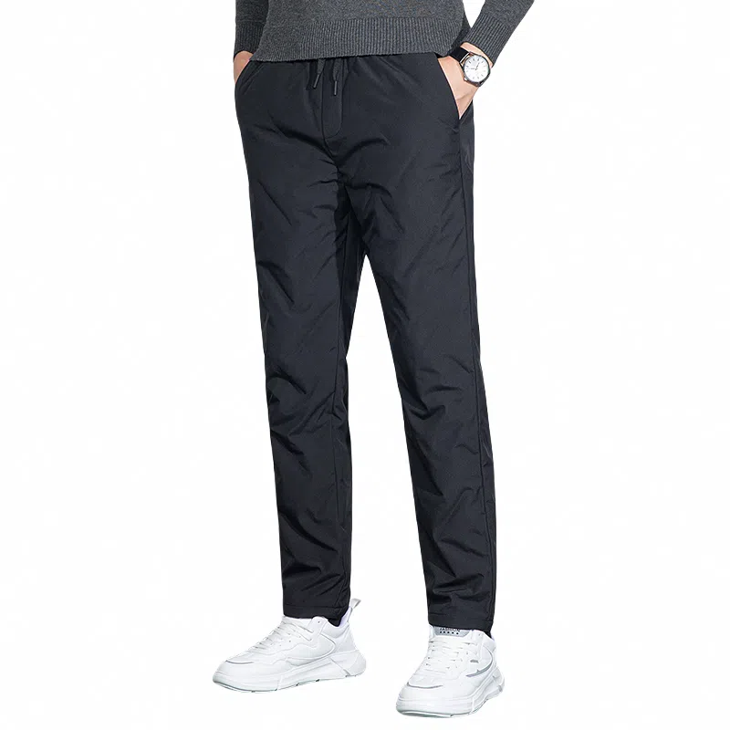 鸭鸭 舒适休闲系带户外加厚保暖防寒羽绒裤 男款 黑色