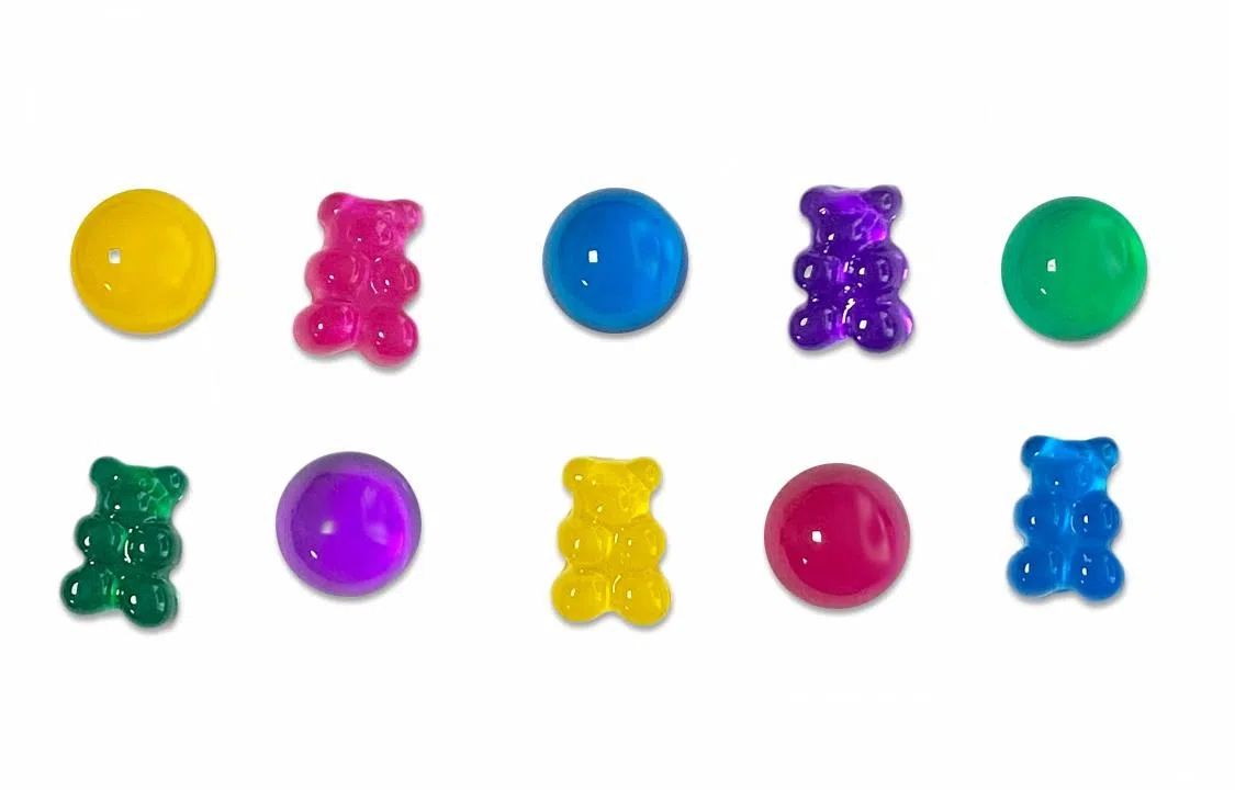 US8ACC Colorful Cartoon Translucent Fluorescent Cute Bear Soft Candy Shoe Charm