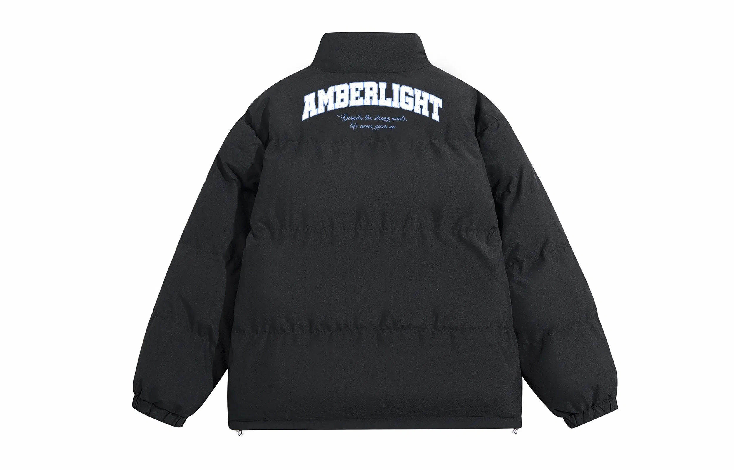 AMBER LIGHT Retro Letter Print Zipper Jacket