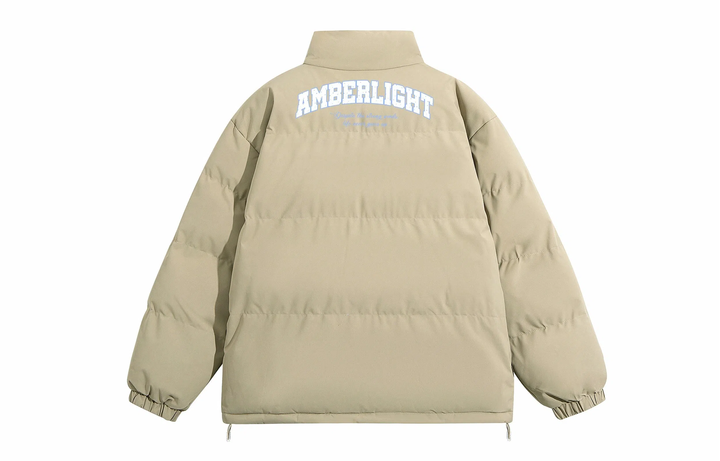 AMBER LIGHT Retro Letter Print Zipper Jacket