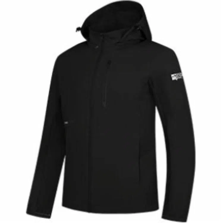 乔丹 运动休闲简约纯色连帽拉链风衣 男款 黑色