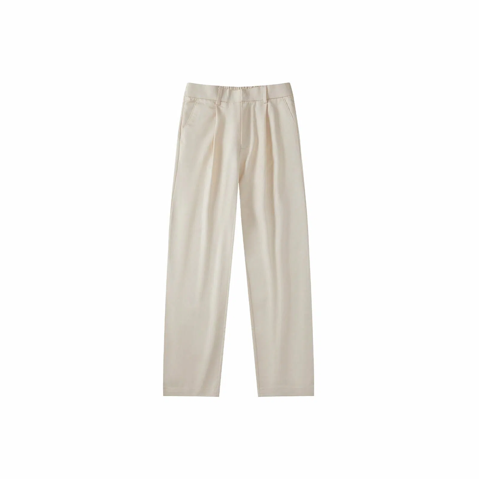 我是大卫 时尚复古百搭直筒垂感拖地休闲裤 男女同款 杏色