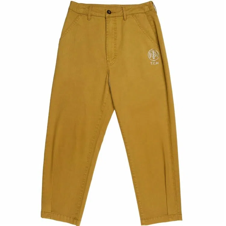 TCH Mid-Rise Zip Casual Pants Yellow