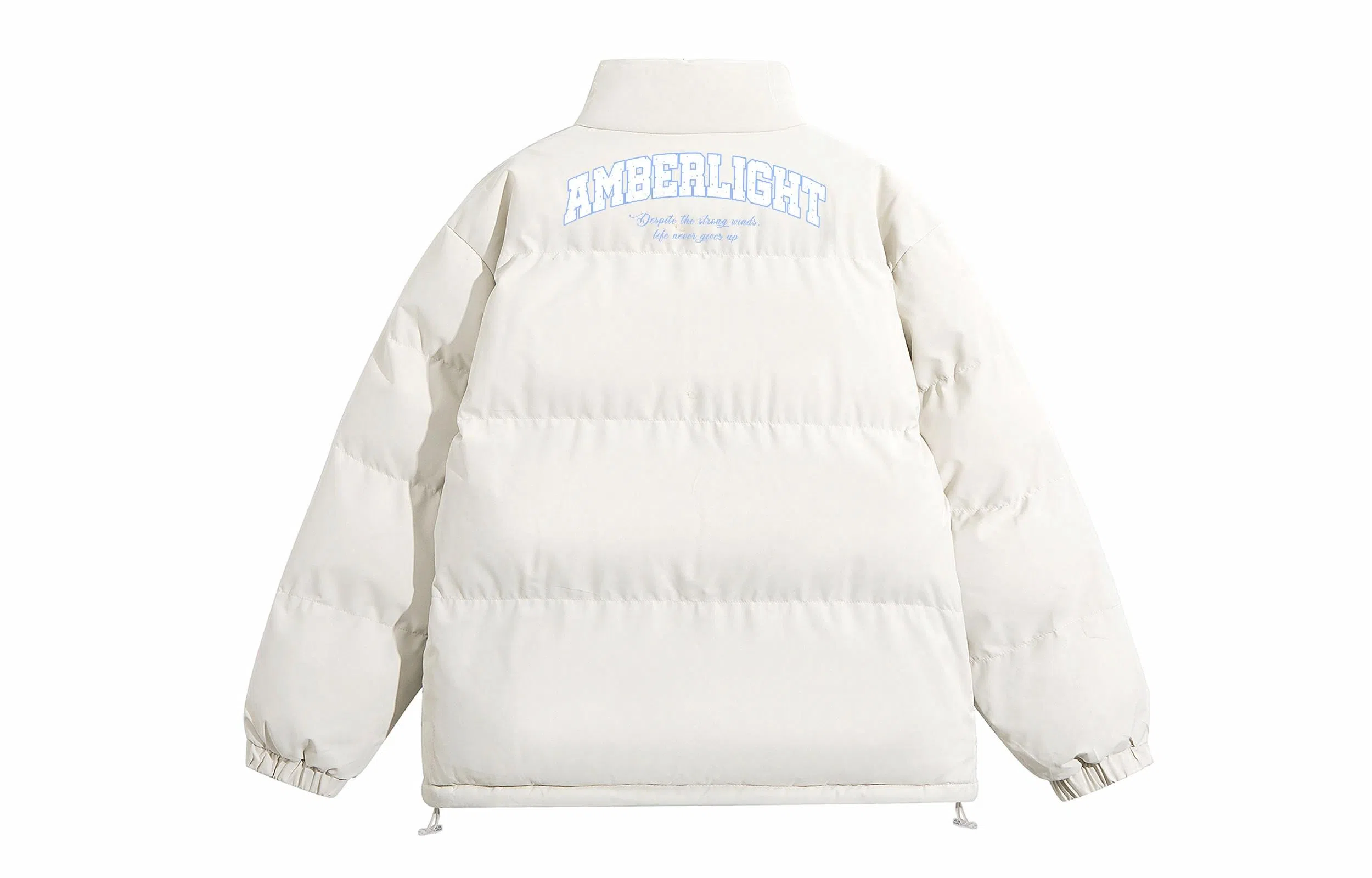 AMBER LIGHT Retro Letter Print Zipper Jacket