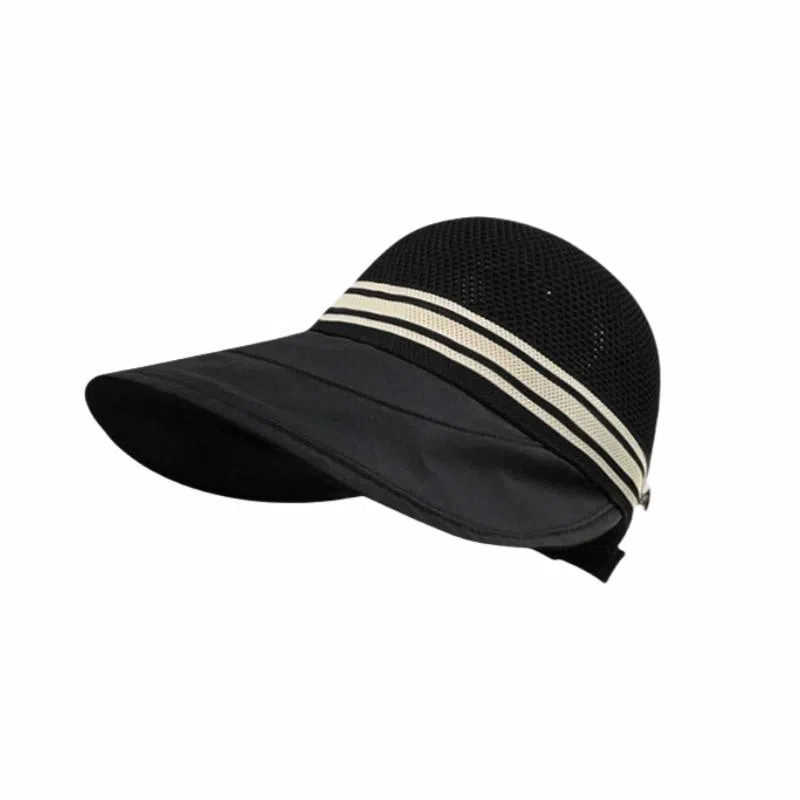 钓鱼熊 镂空 速干透气沙滩户外遮阳防晒可扎马尾时尚 聚酯纤维 帽子 男女同款情侣款