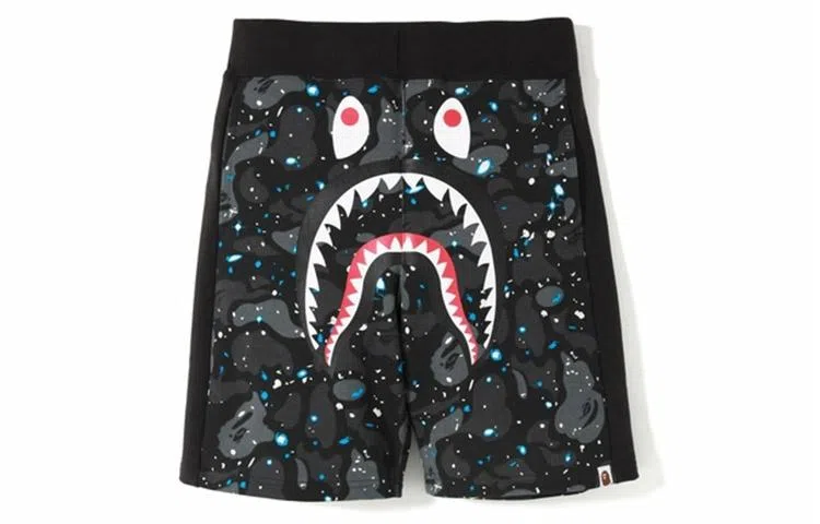 A BATHING APE Space Camo Shark Sweat Shorts