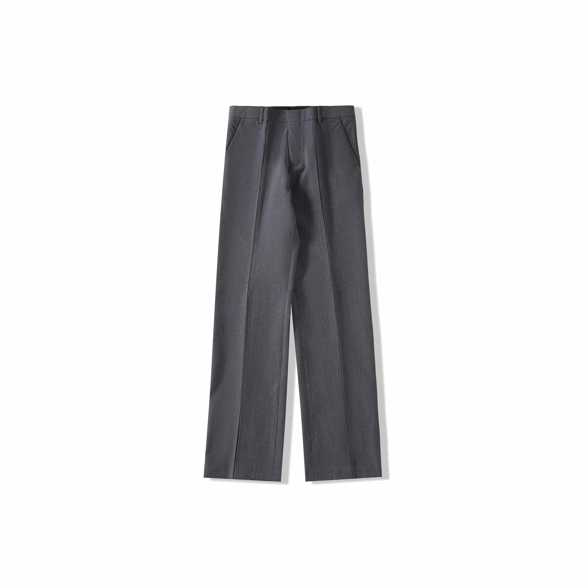 我是大卫 韩版直筒垂感西裤基础款拖地拉链开叉休闲裤 男女同款