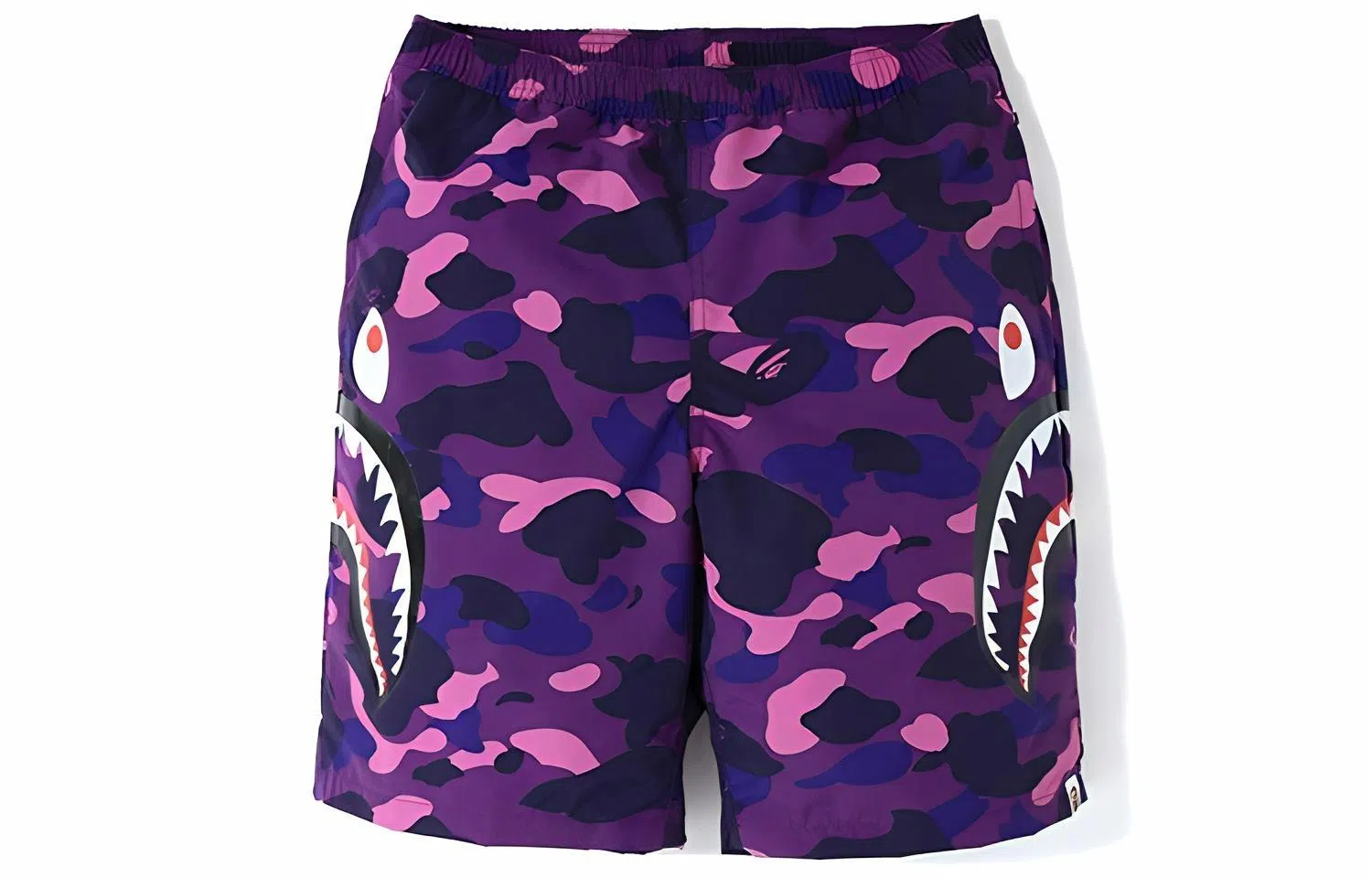 A BATHING APE Shark Series Color Camo Shorts Purple