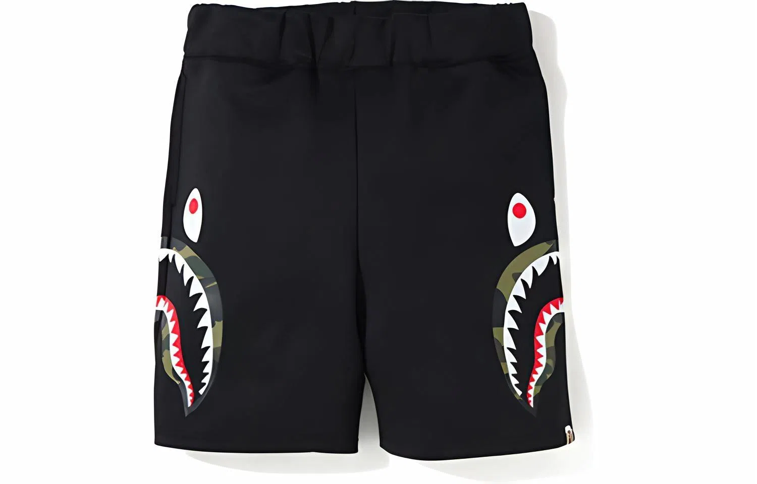 A BATHING APE DOUBLE KNIT SIDE SHARK SHORTS