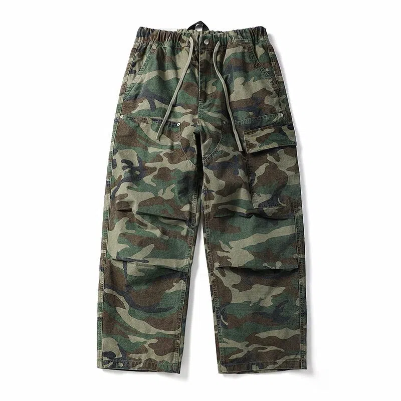 赞仕 纯棉水洗直筒宽松休闲工装裤 男款