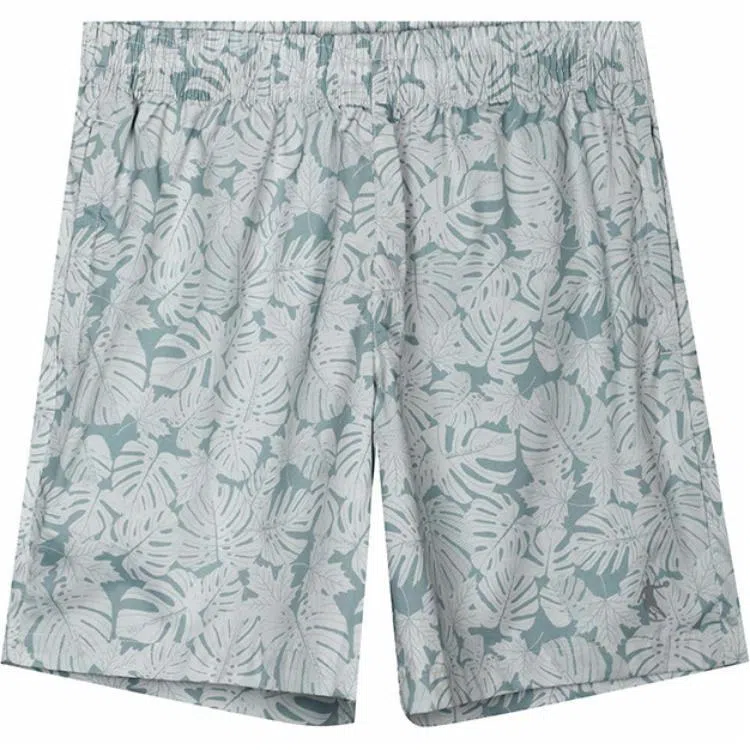 乔丹 满印宽松透气耐磨速干五分休闲短裤 男款 山影绿/浅苔灰