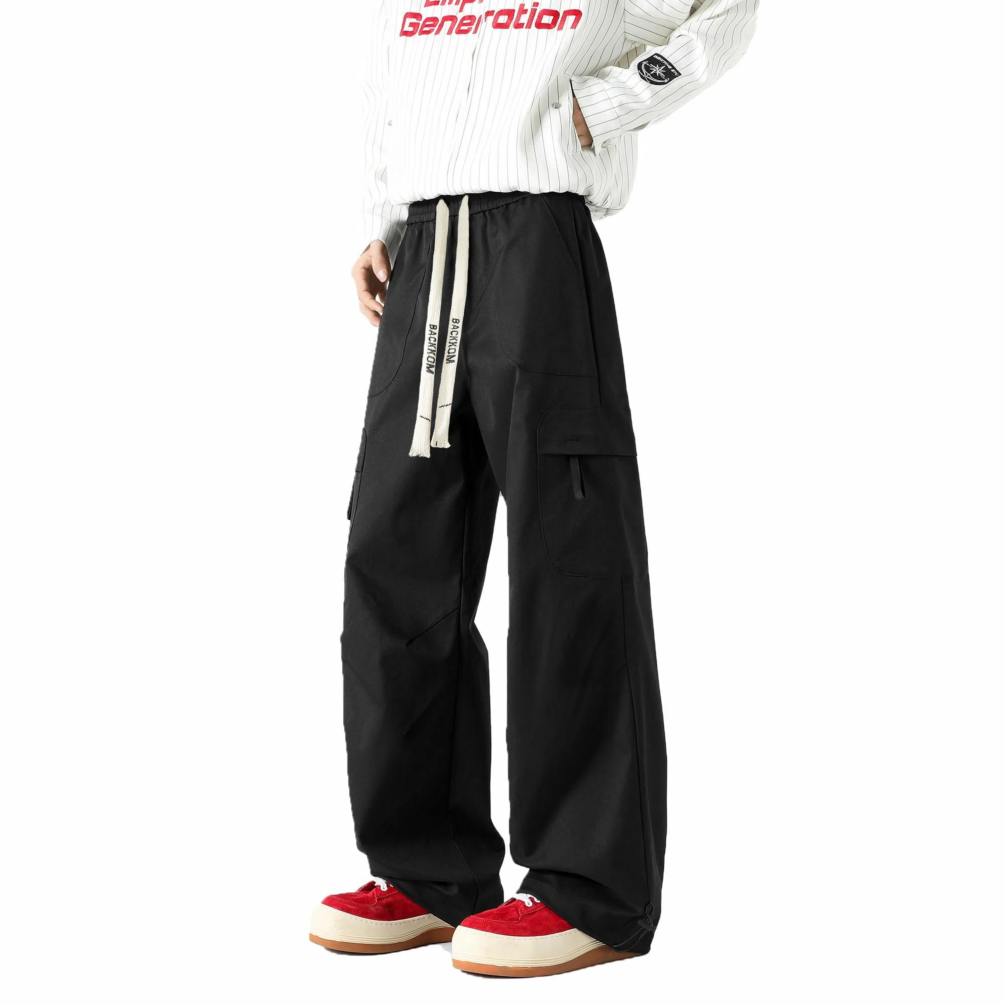 大卫贝肯 美式高街复古基础款纯色运动百搭工装裤 男女同款