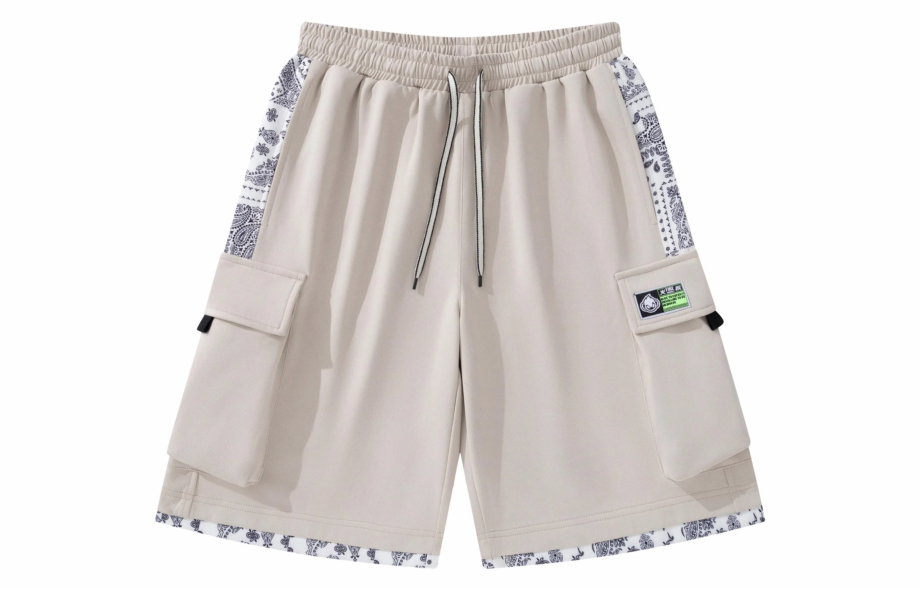 FireMonkey Paisley Cargo Shorts White