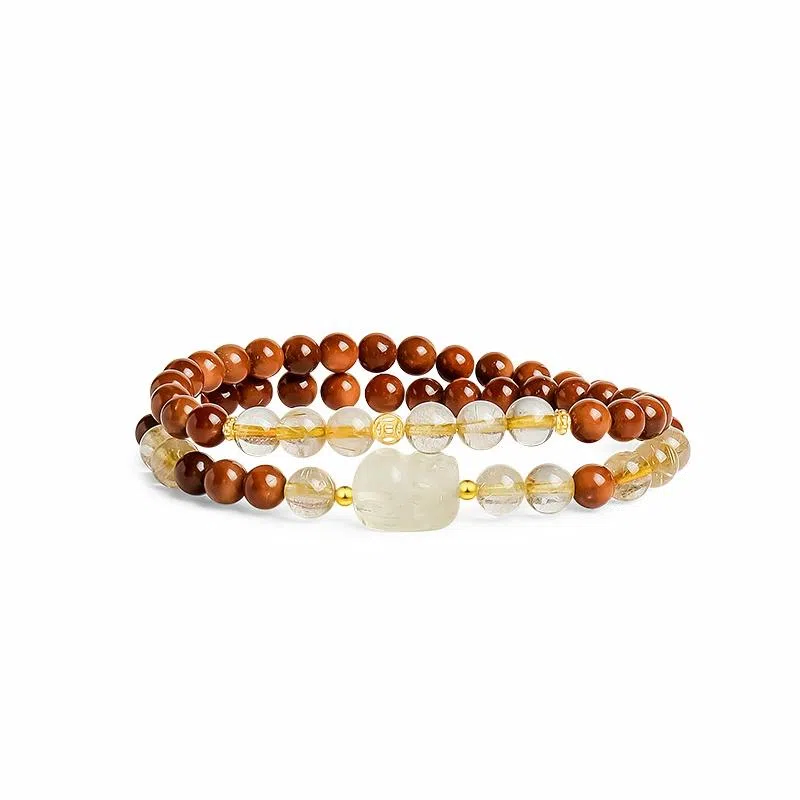 木盛缘 【女朋友和妈妈的水晶貔貅】新中式复古风招财进宝八方来财小众寓意好转运暴富盘玩解压文玩好运 库克 菩提手串 男女同款情侣款