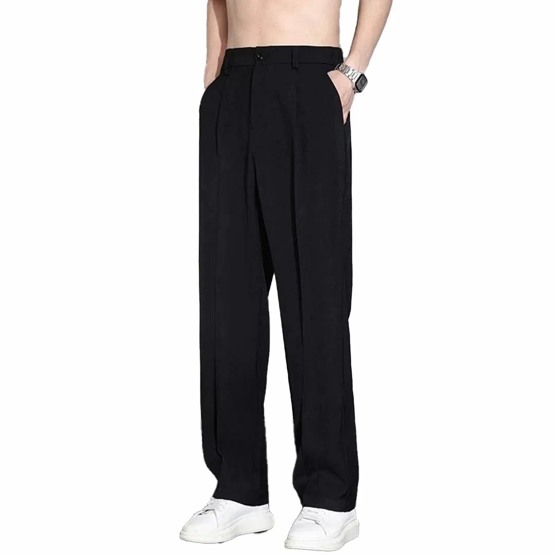 顶峰保罗 纯色垂感薄款舒适直筒休闲裤 男女同款