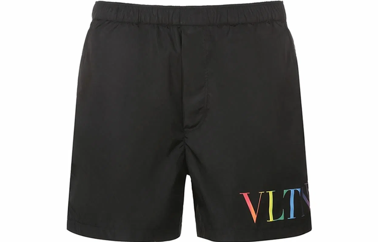 Valentino SS21 VLTN Printed Swim Shorts Black