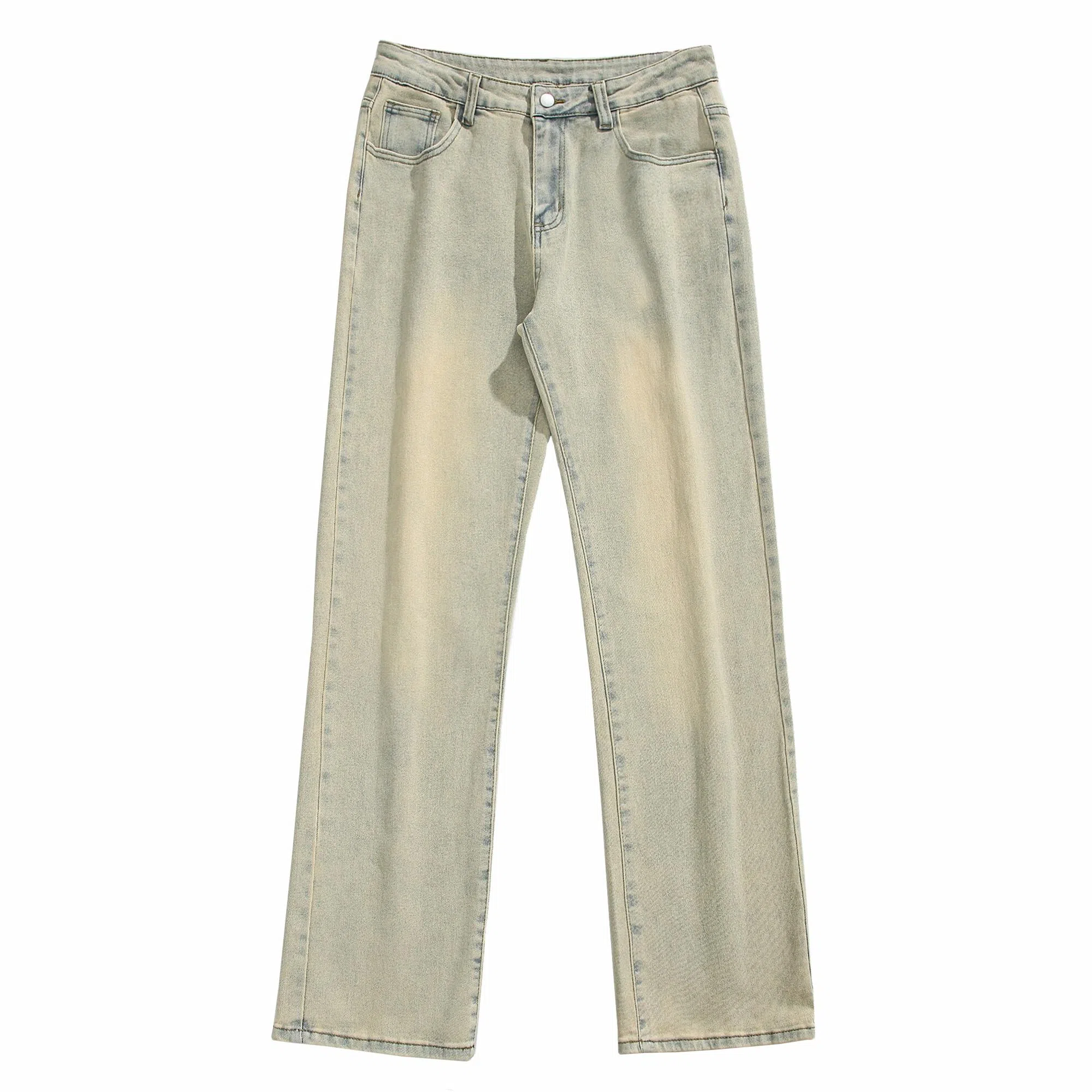 大卫贝肯 美式复古水洗休闲简约高街宽松舒适亲肤直筒牛仔裤 男女同款