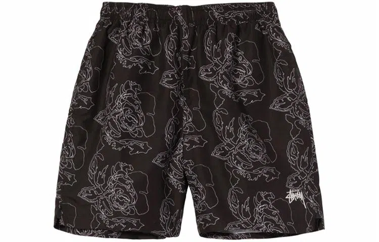 Stussy Embroidered Floral Shorts Black