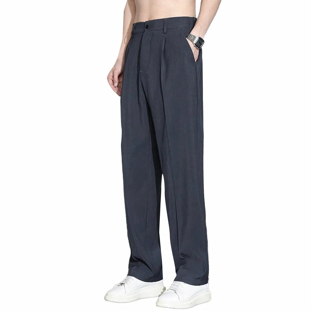 顶峰保罗 纯色垂感薄款舒适直筒休闲裤 男女同款