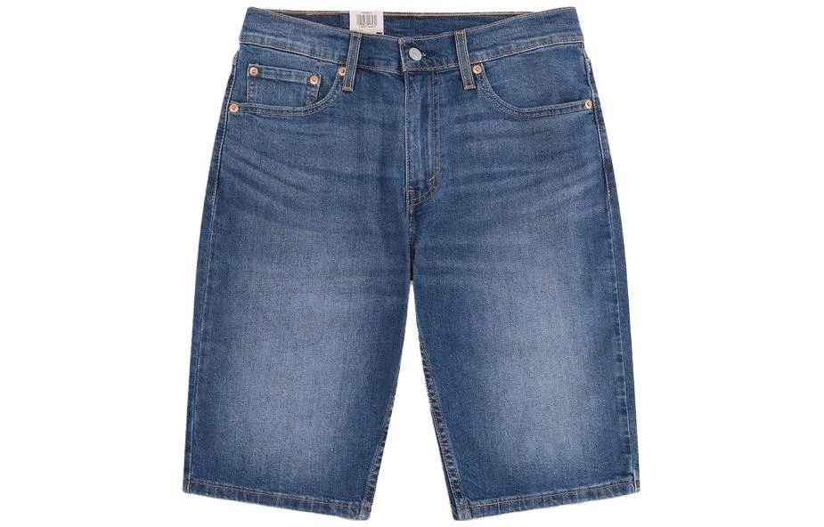 Levis Straight Loose Denim Shorts Blue