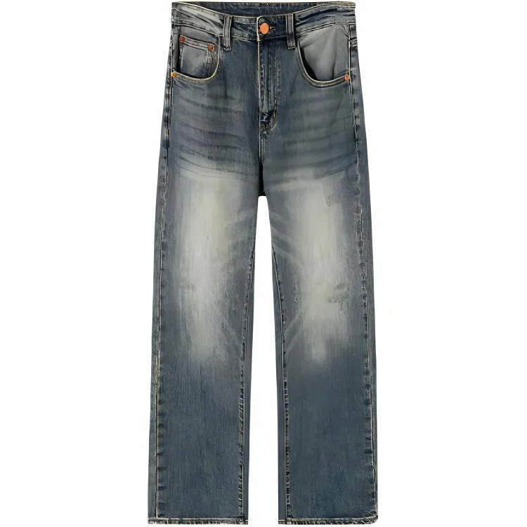 ALL IN Washed Straight Jeans Blue