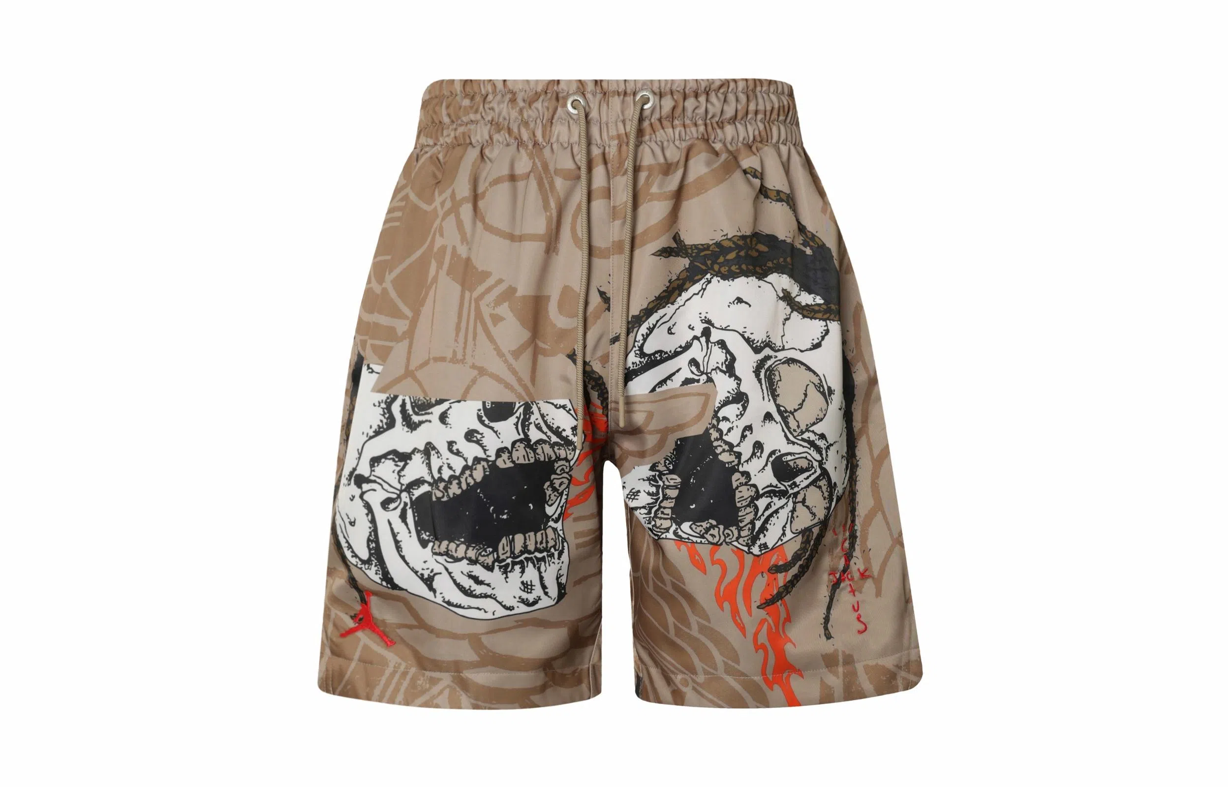 Jordan x Travis Scott Skull Print Shorts Khaki