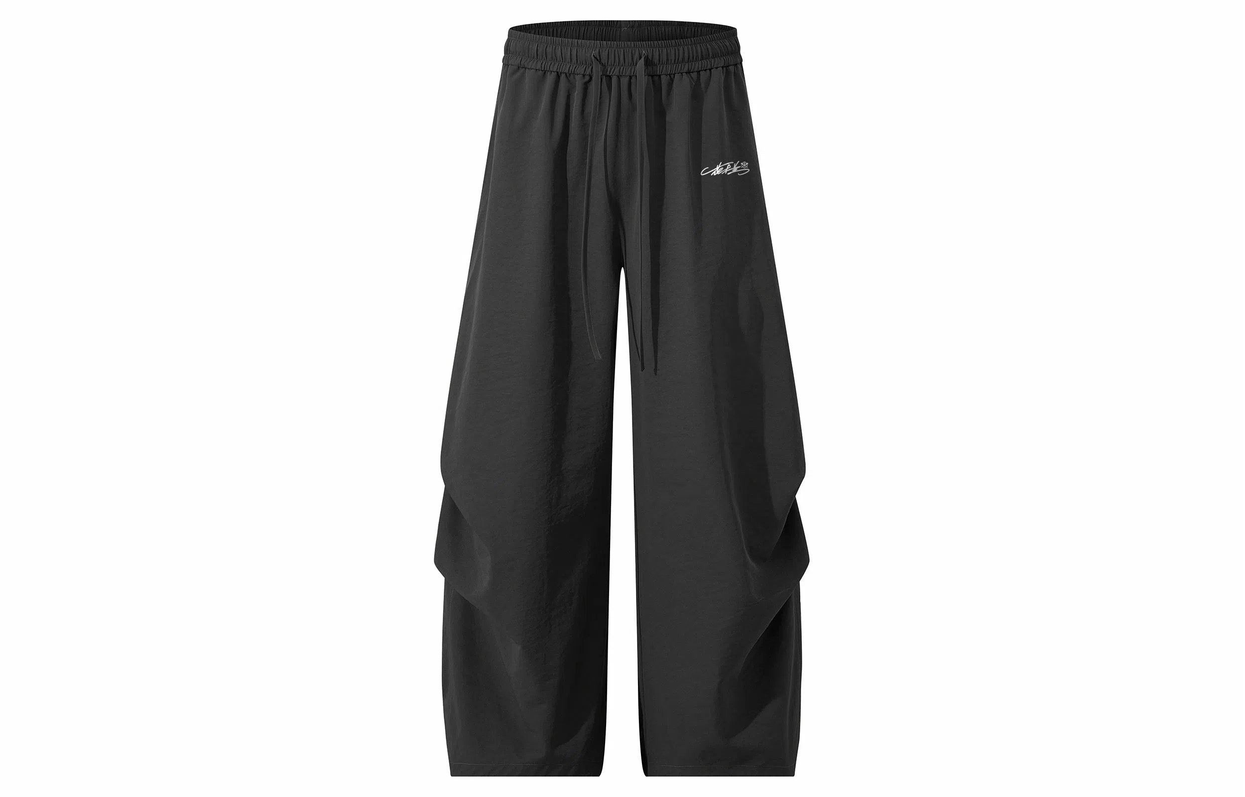 王者荣耀 花木兰款轻薄速干纯色褶皱伞兵弯刀裤阔腿垂感宽松外出运动日常通勤休闲裤 男女同款