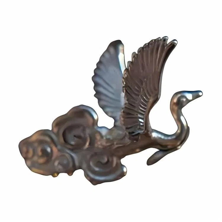 指尖瑰宝 国潮复古祥云仙鹤精致时尚高级感满满百搭小众轻奢高档 镀银 戒指 男女同款情侣款