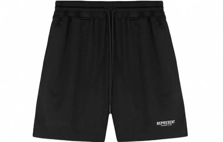 REPRESENT SS22 Logo Print Shorts Black