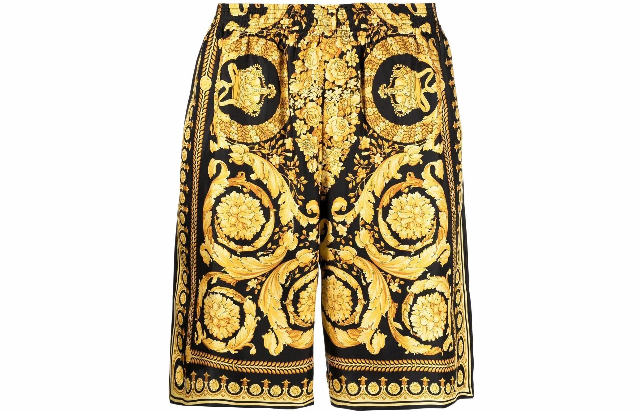 Versace SS22 Barocco Silk Shorts