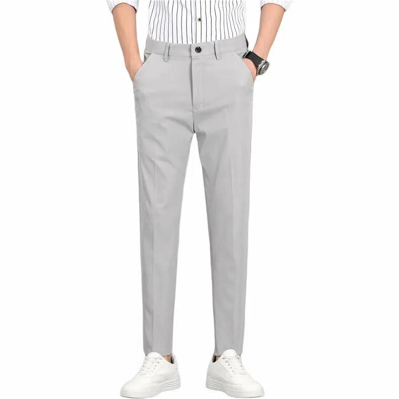 大白鲨 宽松休闲纯色中腰西装裤 男款