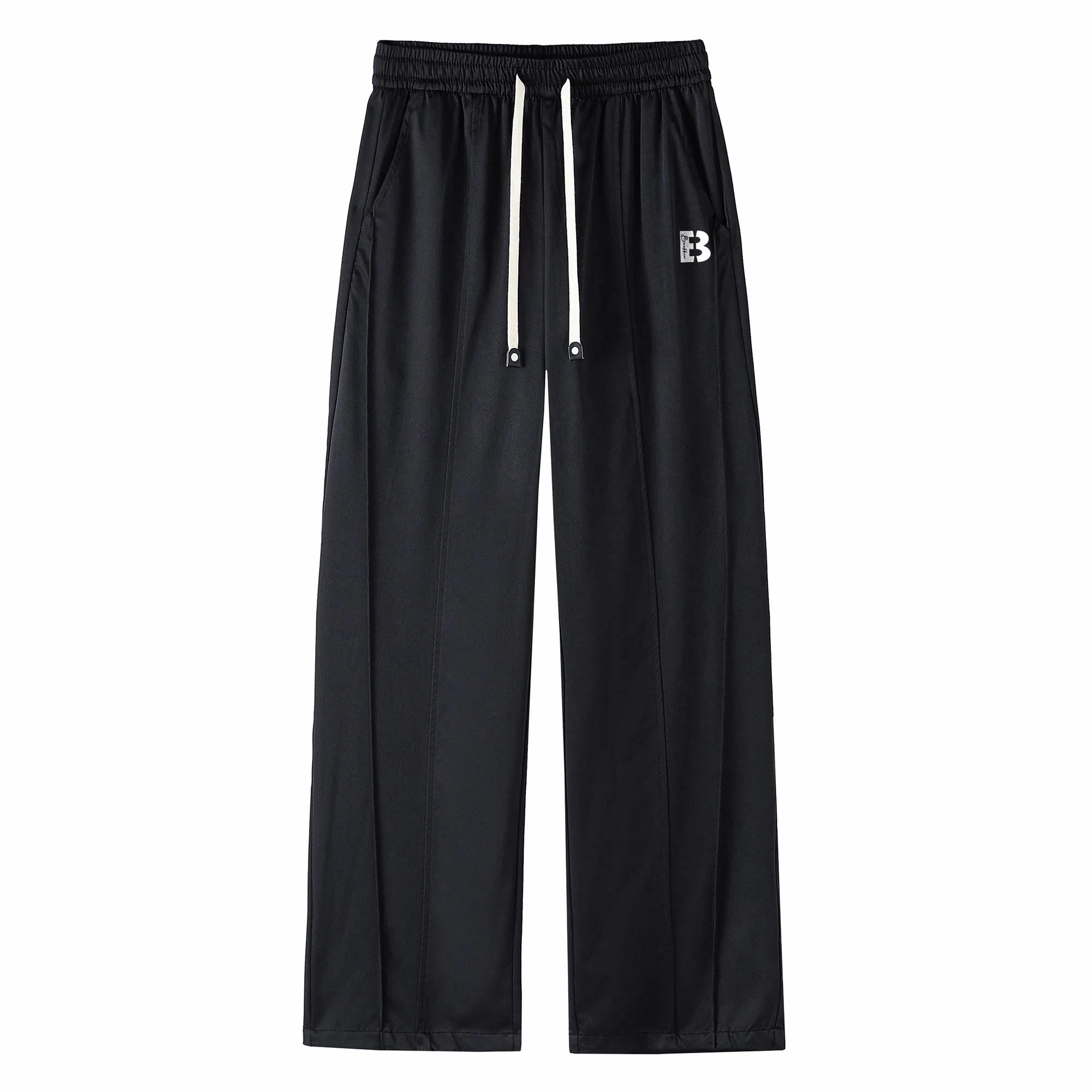 大卫贝肯 美式高街简约纯色基础款字母宽松柔软舒适直筒百搭垂感拖地系带休闲裤 男女同款