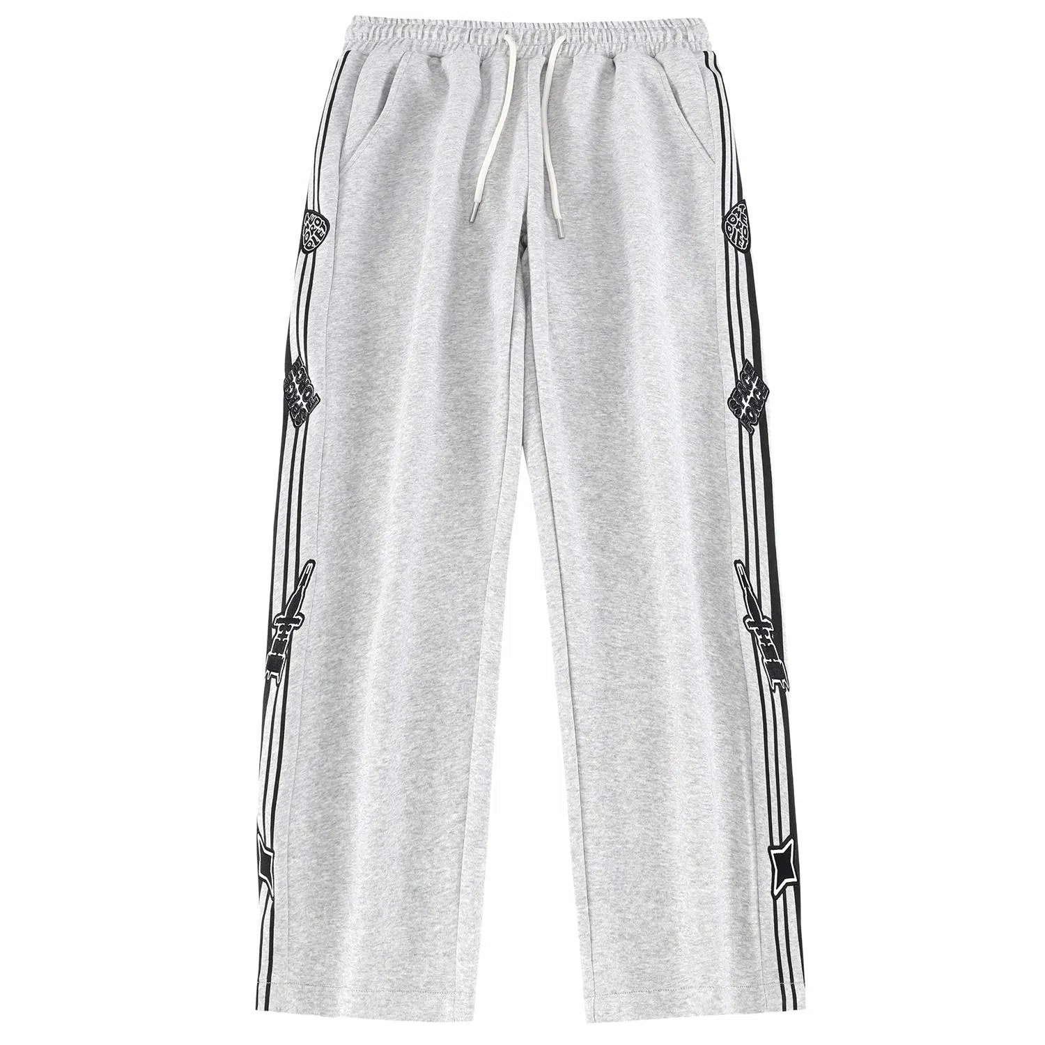 三体 水滴战舰末日之战系列休闲撞色条纹线条松紧抽绳直筒宽松休闲裤 男女同款